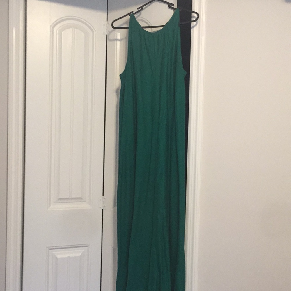 Emerald green high-neck J.Crew dress